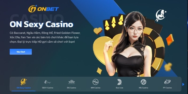 Top các trò chơi Casino trực tuyến hấp dẫn nhất tại Onbet